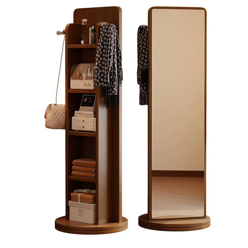 Full Length Mirror Jewelry Armoire - Miroir sur pied rotatif carré de