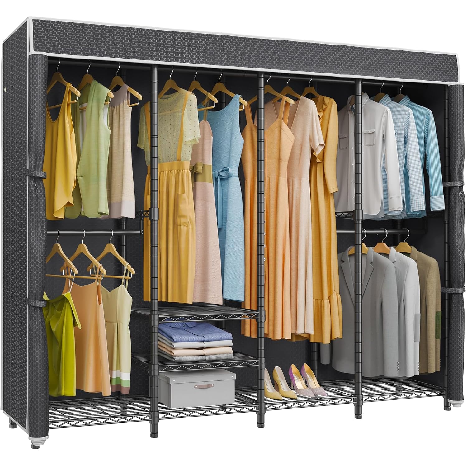 Porte-vêtements de taille moye - Wardrobe Closet Portable Fabric Cover avis et prix