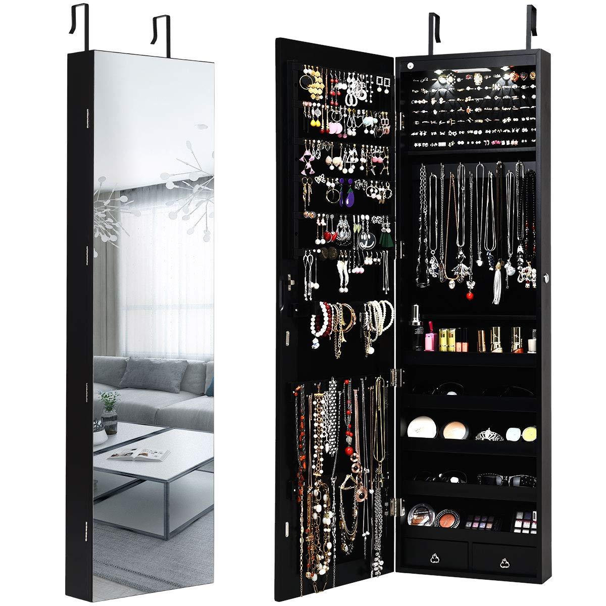 Armoire à bijoux à fixer au mu - Full Length Mirror Jewelry Armoire avis et prix