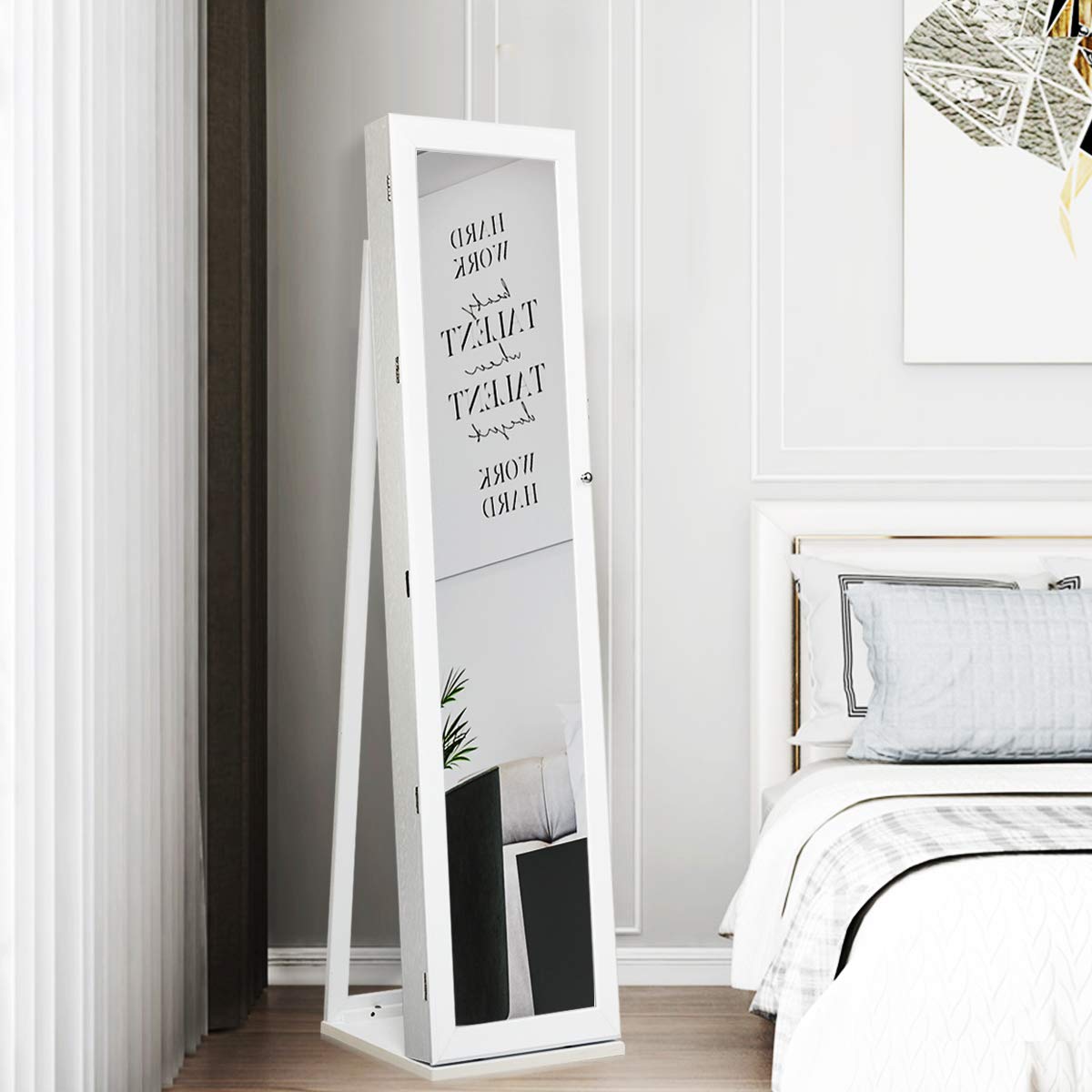 Armoire à bijoux sur pied avec - Full Length Mirror Jewelry Armoire avis et prix