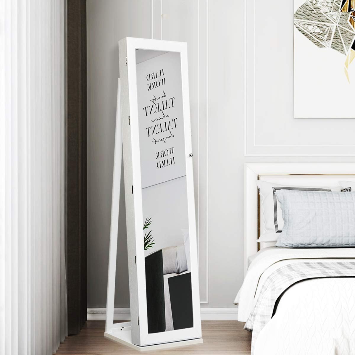 Armoire à bijoux sur pied avec - Full Length Mirror Jewelry Armoire avis et prix